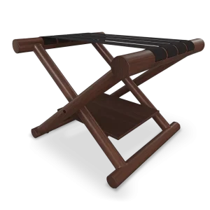 Farangursgrind Bari valhnetulituð með neðri hillu