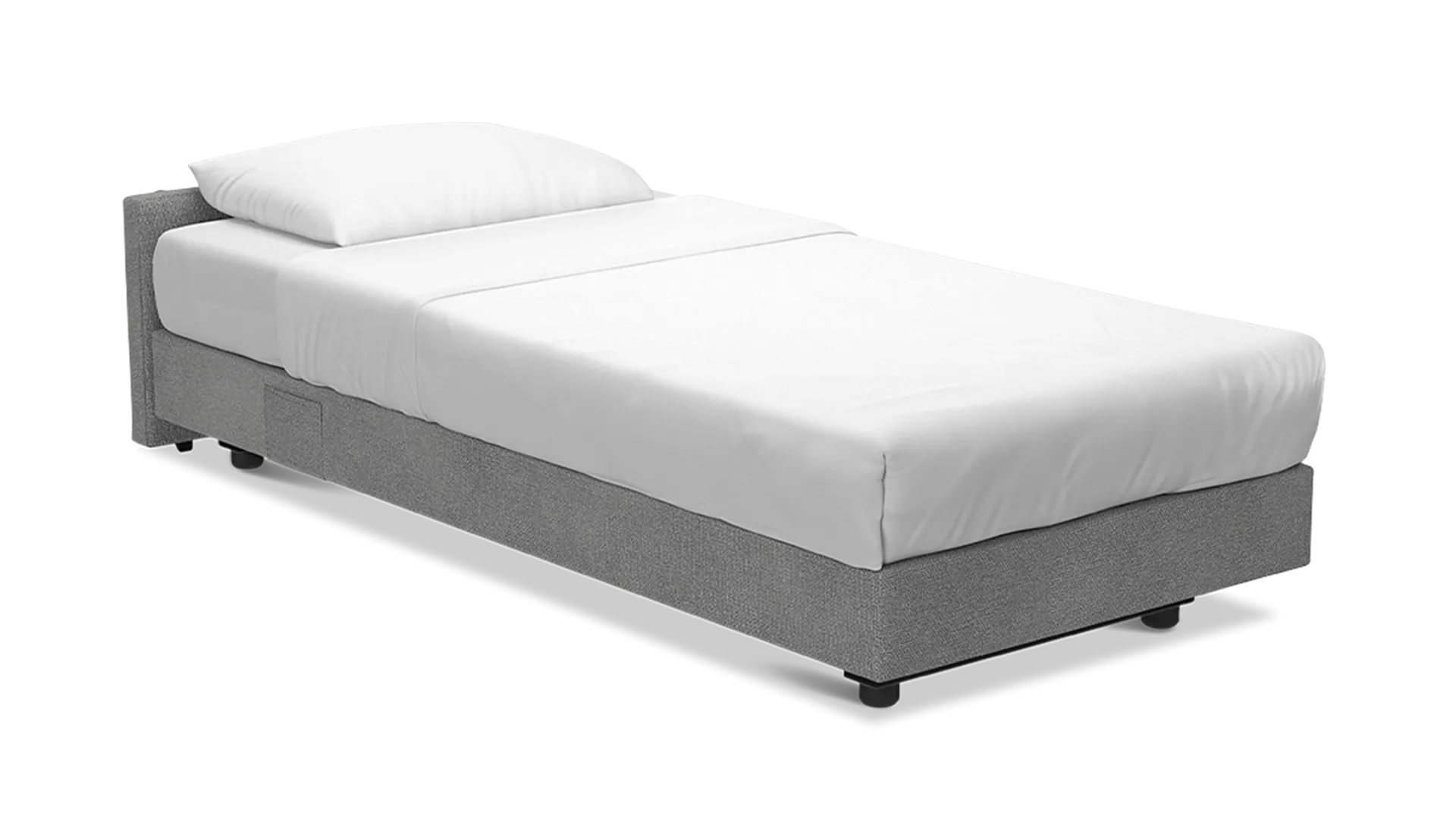 Mauro færanlegt upprétt rúm með box gormadýnu Grátt